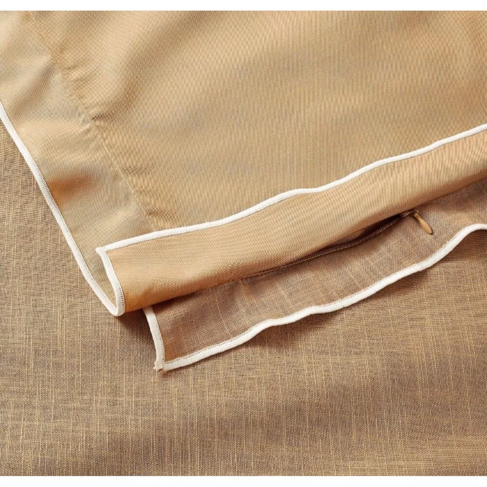 Queen Double Flange Merrow Stitch Duvet Cover & Sham Set Camel/Off-White McGee